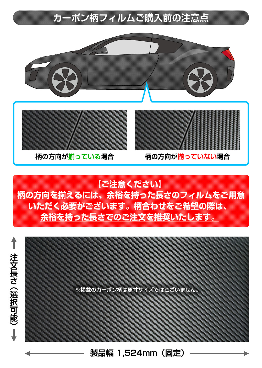 カーラッピングフィルム 車 3M 2080-CFS12 カーボンブラック 1524mm幅×1m〜 2080CFS12 シート DIY スリーエム 送料無料 非ダイノック 関連画像5