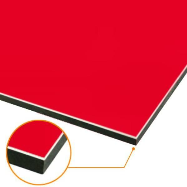 カルプボード スーパーボード黒30t 片面貼り合せ 面材 アルミ複合板赤 3mm　900X900mm ●業務用