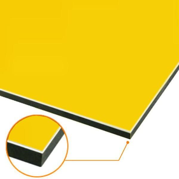 カルプボード スーパーボード黒30t 片面貼り合せ 面材 アルミ複合板黄 3mm　910X1820mm ●業務用