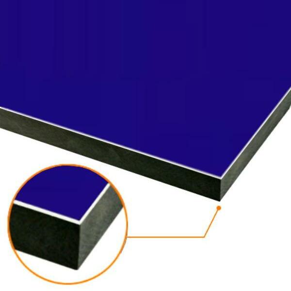 カルプボード スーパーボード黒50t 片面貼り合せ 面材 アルミ複合板青 3mm　900X900mm ●業務用