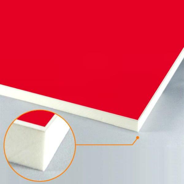 カルプボード スーパーボード白30t 片面貼り合せ 面材 アルミ複合板赤 3mm　900X900mm ●業務用