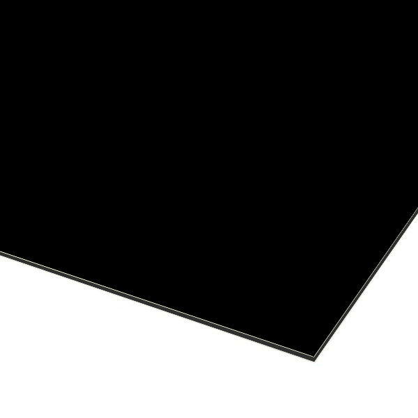アルミ複合板 ソレイタ ブラック 厚み3mm 200×300mm 縮小カット1枚無料 (片面黒ツヤ有/片面黒ツヤ無)｜shizaiya