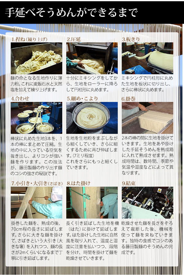 藤田の手延素麺（300g（50g×6束）） 10袋セット 藤田製麺｜shizenkan｜07