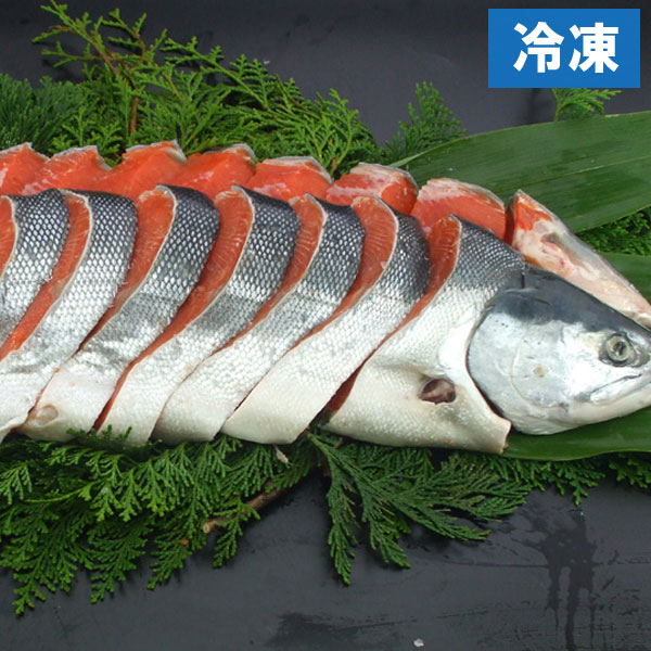 【完売御礼】北洋産本紅鮭姿造り（うす塩）（約2kg（20切）） 函館朝市船岡商店 直送につき代引・同梱不可 ムソー冬の厳選ギフト