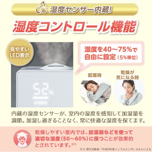 ゼンケン ハイブリッド加湿器 ナチュラルミスト Natural Mist 〔ZHM-30