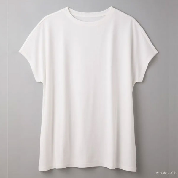 TAKEFU竹布 ショートスリーブＴシャツ（レディース）オフホワイト（M〜Lサイズ） ナファ生活研究所
