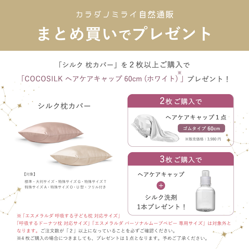 COCOSILK（ココシルク） シルク 枕カバー 68×90cm 片面 25匁 ゴム