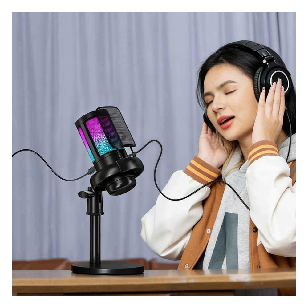 コンデンサーマイク ゲーミングマイク 録音 配信 スタンド 多機能対応