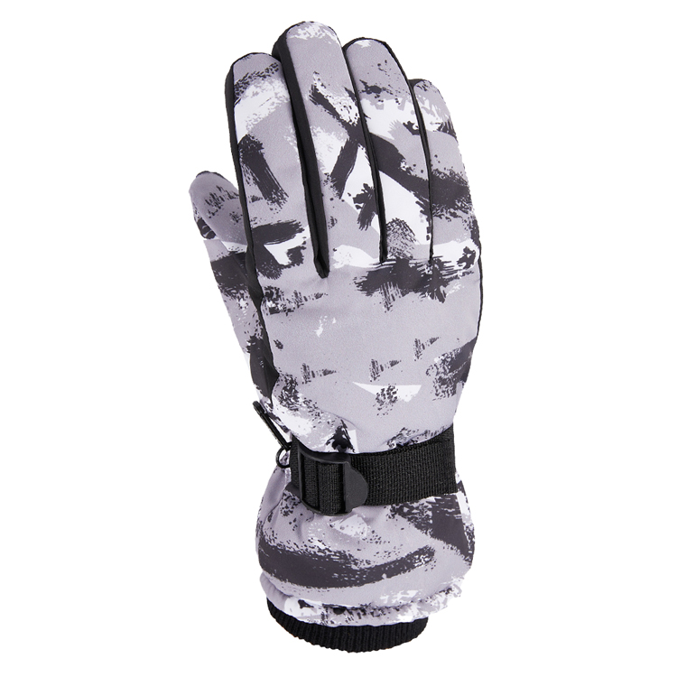 スノーグローブ 裏フリース 5本指 スキー 手袋 スノーボード  落書き 暖かい ユニセックス サイズ調節ベルト付き 冬 雪 表面撥水 スマホ操作 おしゃれ｜shizz-store｜02