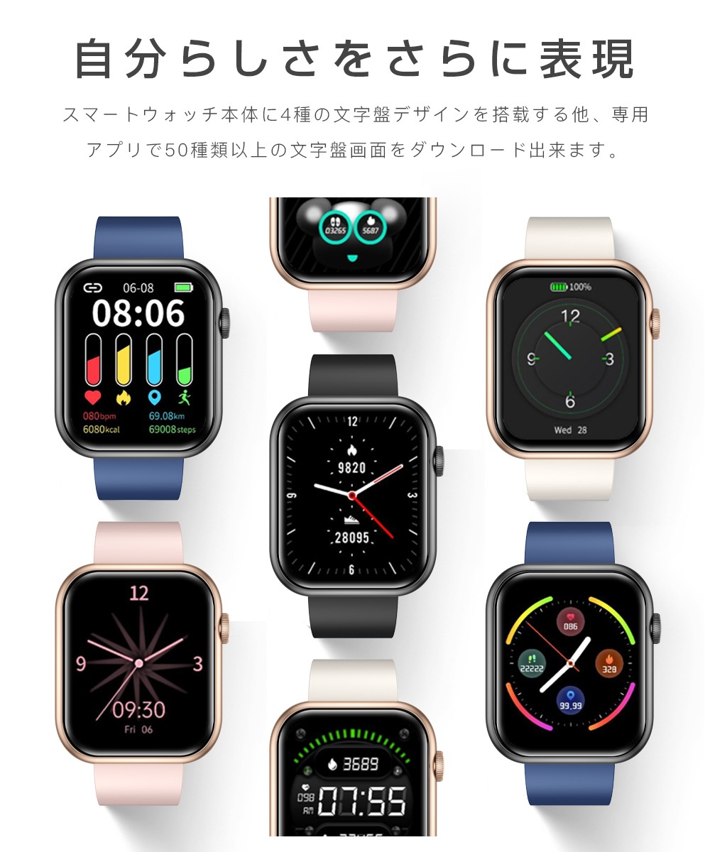 スマートウォッチ 日本製センサー 血圧測定 通話機能 体温 血中酸素