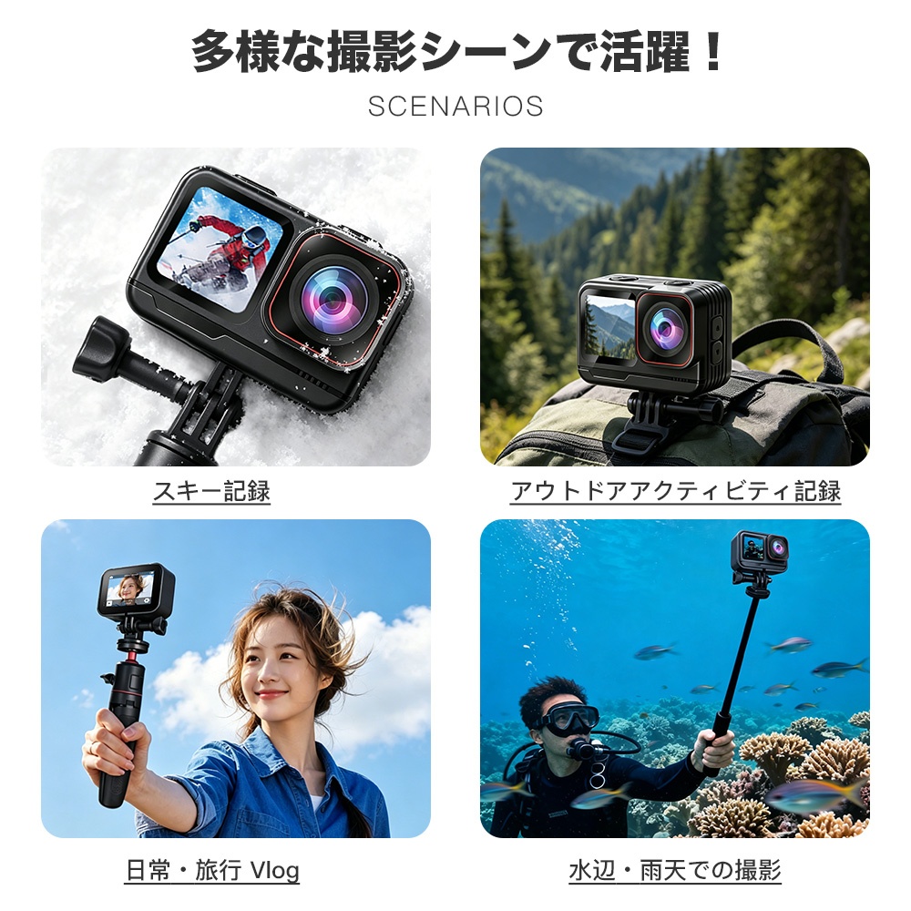 アクションカメラ ウェアラブルカメラ 5k W...の詳細画像2