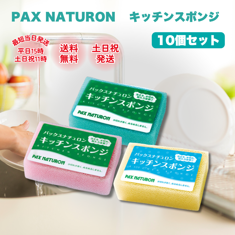 PAX NATURON パックスナチュロン キッチンスポンジ 食器用 10個 食器