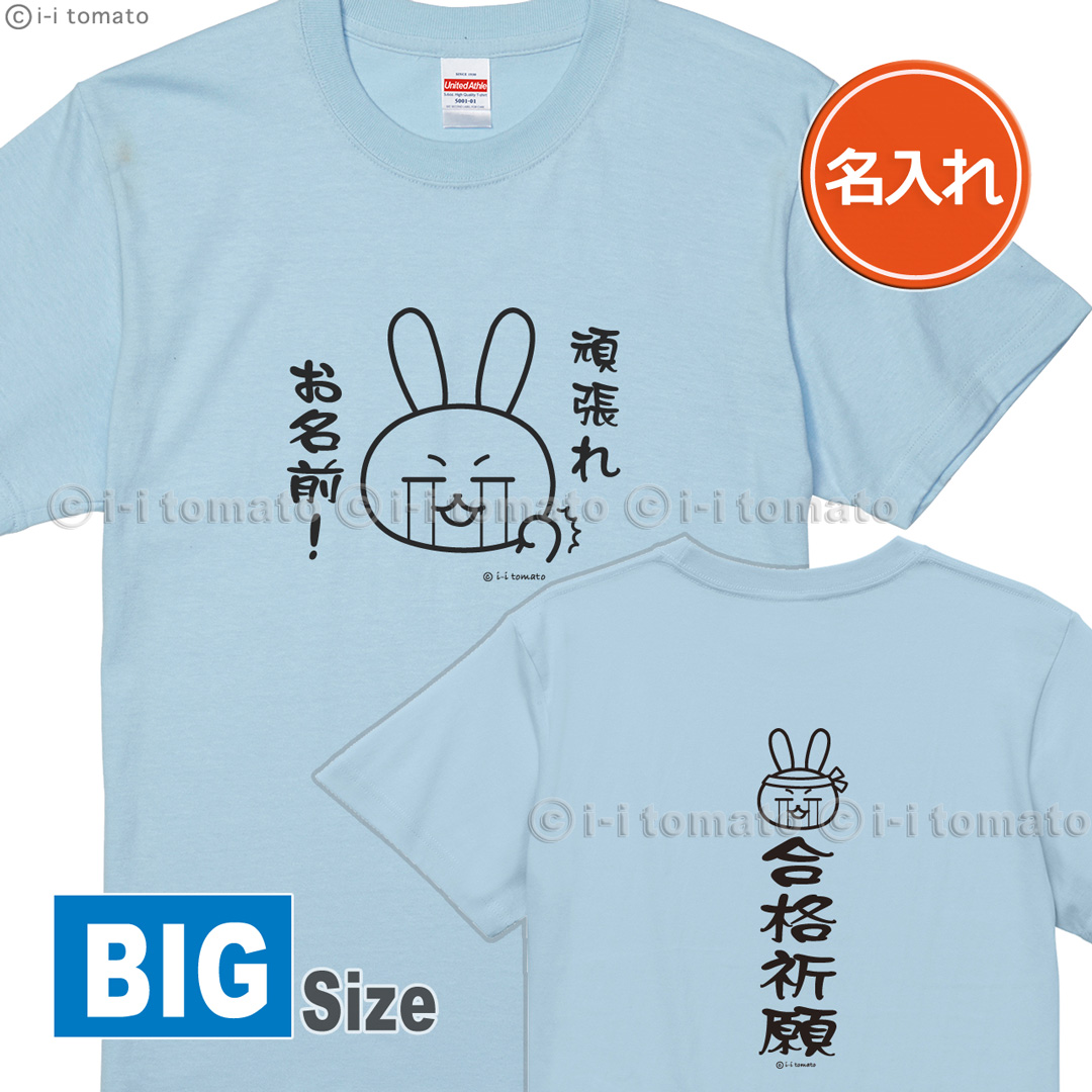 名入れ 頑張れ！(A)泣くほどプレミアムTシャツ 大きいサイズXXL・XXXL 受験応援グッズ 内定祈願 目標達成 痩身祈願 禁煙成功 早寝早起 生活改善 お守り