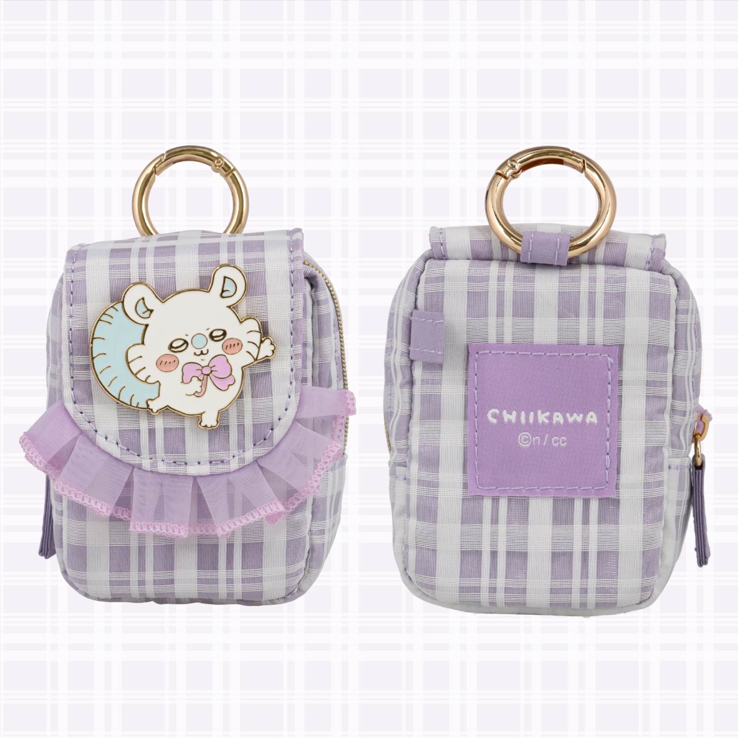 SHOBIDO ちいかわ チェックシリーズ カラビナ付きミニポーチ ＜ うさぎ