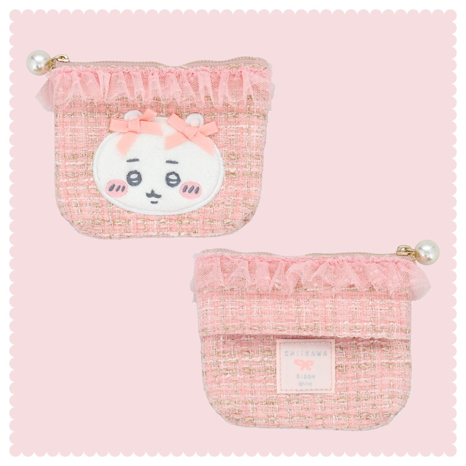 SHOBIDO ちいかわ リボンシリーズ ツイードティッシュポーチ