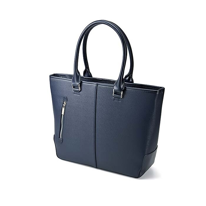 トートバッグ 3層構造 12インチPC対応 B4サイズ収納可能 PC収納 型押し