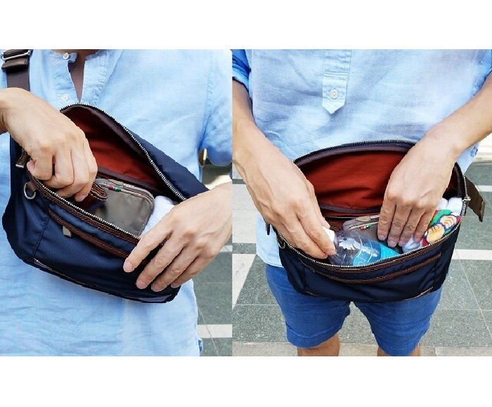 ボディバッグ EVERWIN 日本製 ウエストポーチ ウエストバッグ 防水 牛革 本革 レザー 2WAY 軽量 鞄 メンズ 送料無料