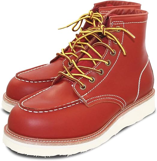 本革　ワークブーツ+enbridgeインソール　オール本革素材　アーチサポートインソール　本革モカシンワークブーツ　デザインブーツ　疲れを緩和　履き心地が良い　　小さいサイズ　大きいサイズ ワークブーツ メンズ 本革 アーチサポートインソールで快適な履き心地