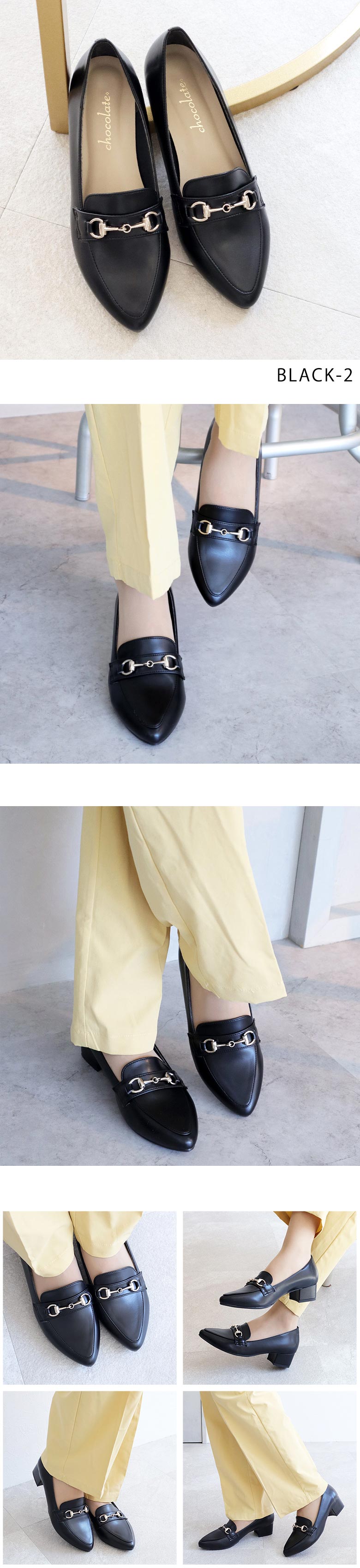 送料無料 】 日本製 幅広 ビットローファー 4cmヒール シンプル