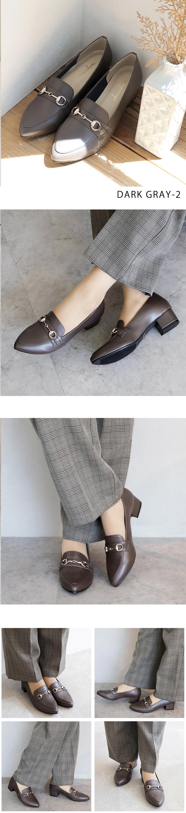 送料無料 】 日本製 幅広 ビットローファー 4cmヒール シンプル