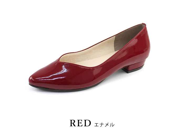 送料無料 】 日本製 ポインテッド エナメル Vカット パンプス