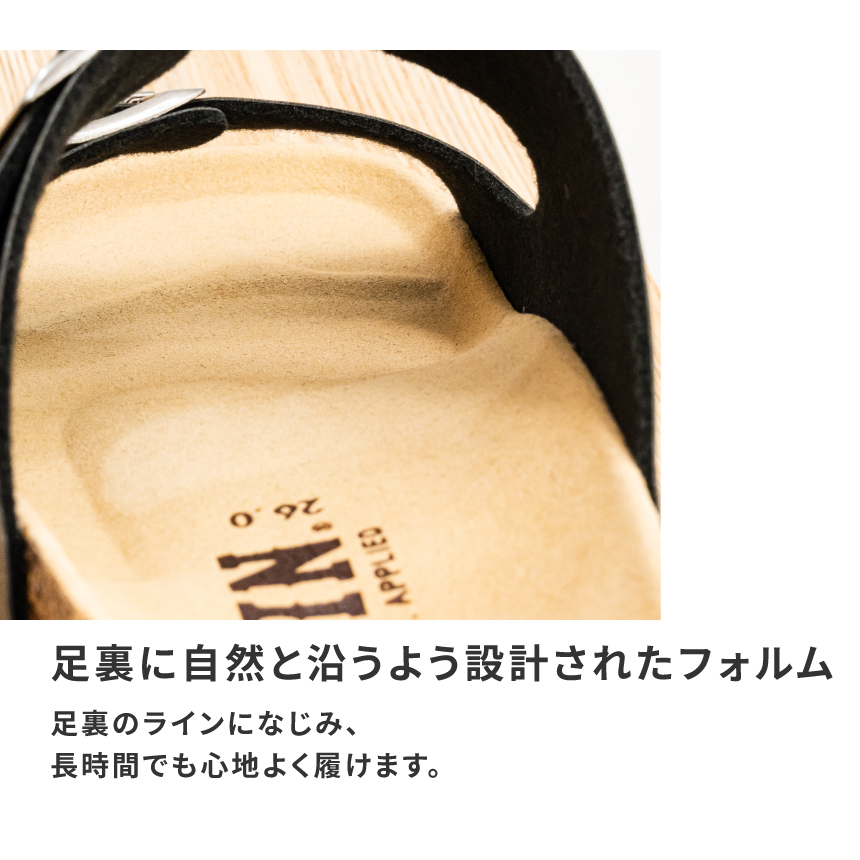 エドウィン EDWIN サンダル メンズ EB1001 スライドサンダル ダブルストラップ ブラック ホワイト ネイビー 天然コルク 父の日 ギフト