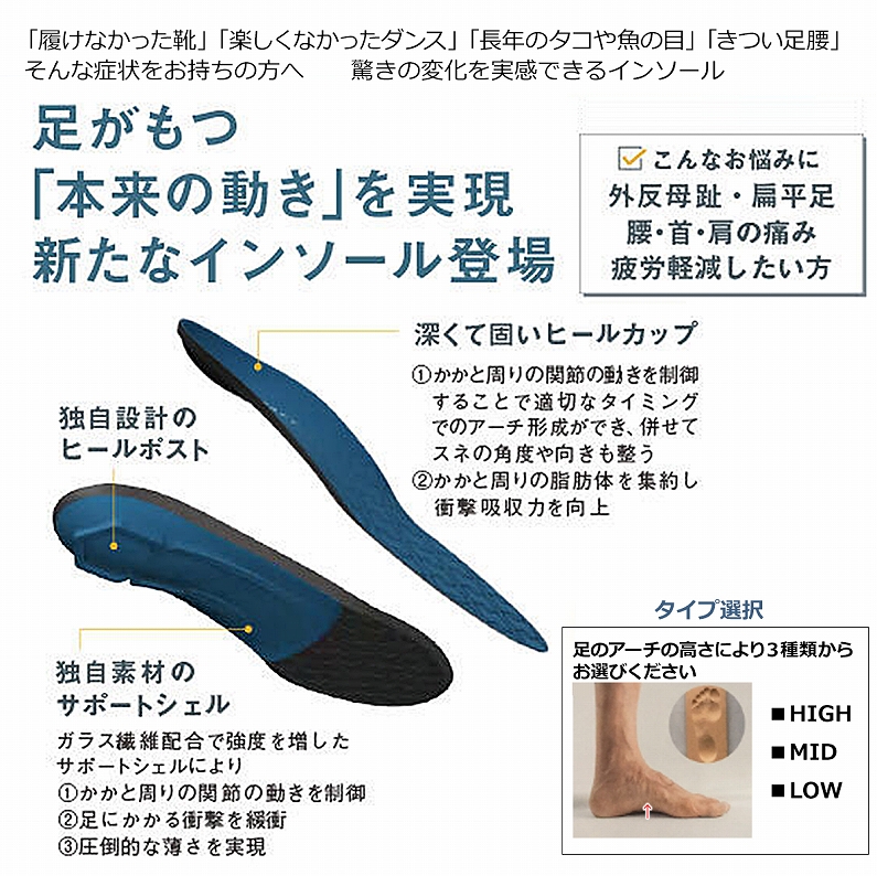 足元からサポート インソール STEPCRAFT ステップクラフト ハイ