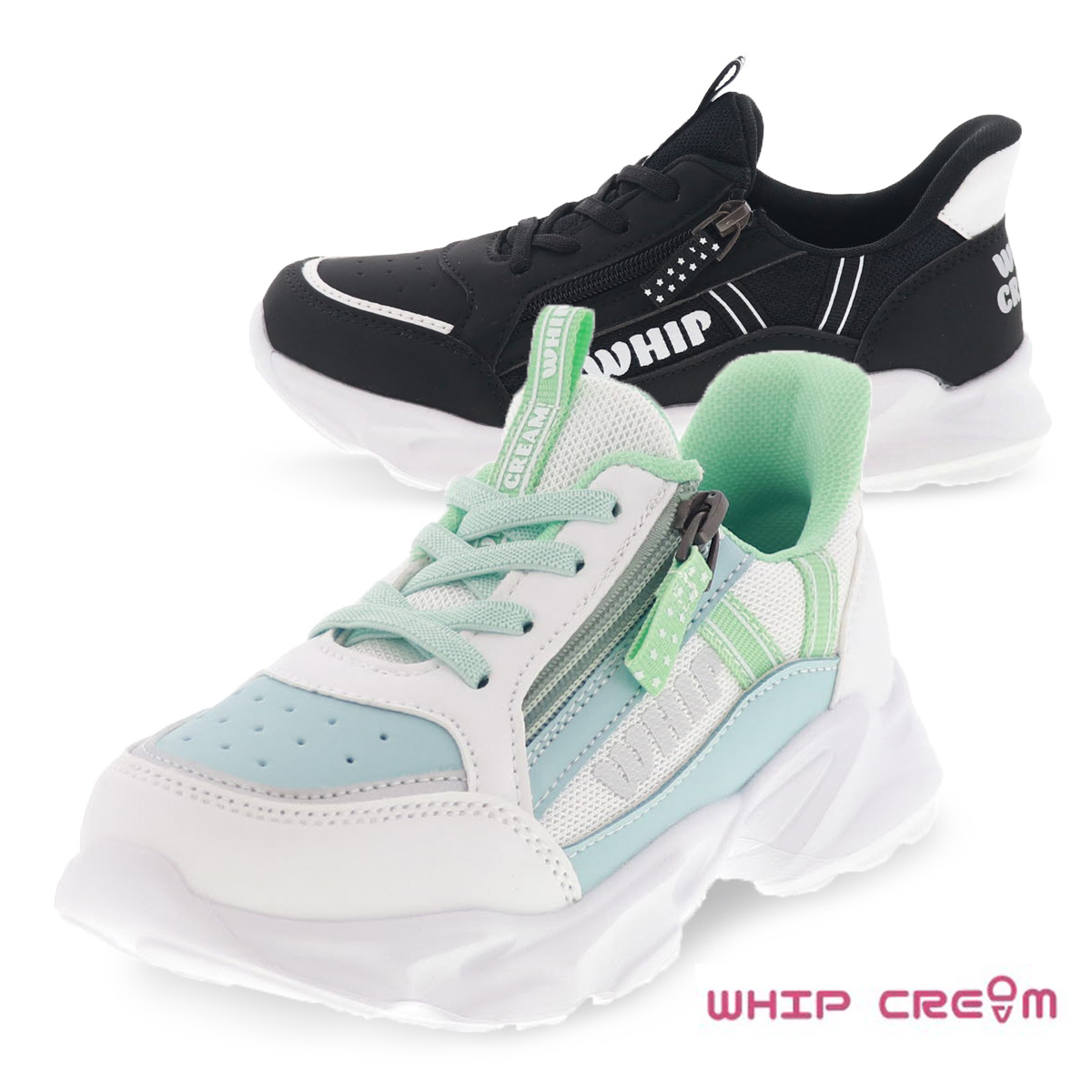 キッズ 消臭スニーカー ハンズフリー 運動靴 通学靴 こども 靴 ジップ