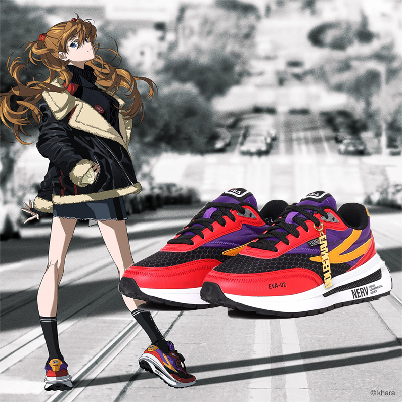 エヴァンゲリオン 限定コラボ RADIO EVA フィラ FILA メンズ スニーカー レトロ 厚底 RENNO EVANGELION LIMITED  USS21092