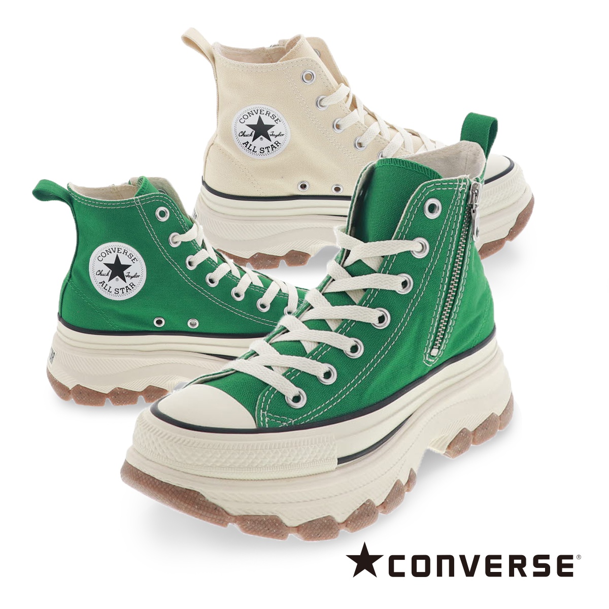 CONVERSE コンバース オールスター R トレックウエーブ Z HI CANVAS ALL STAR 厚底 レディース スニーカー NiziU  着用 2024春新作