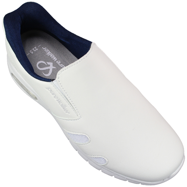 ナースシューズ ピュアウォーカー スライドフィット PW0552 ホワイト ネイビー 22.5cm〜25cm レディース シューズ スリッポン 紐なし靴 オフィスシューズ