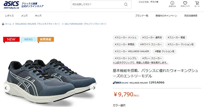 ASICS（アシックス） ウォーキングシューズ 1291A066 ゲルファン