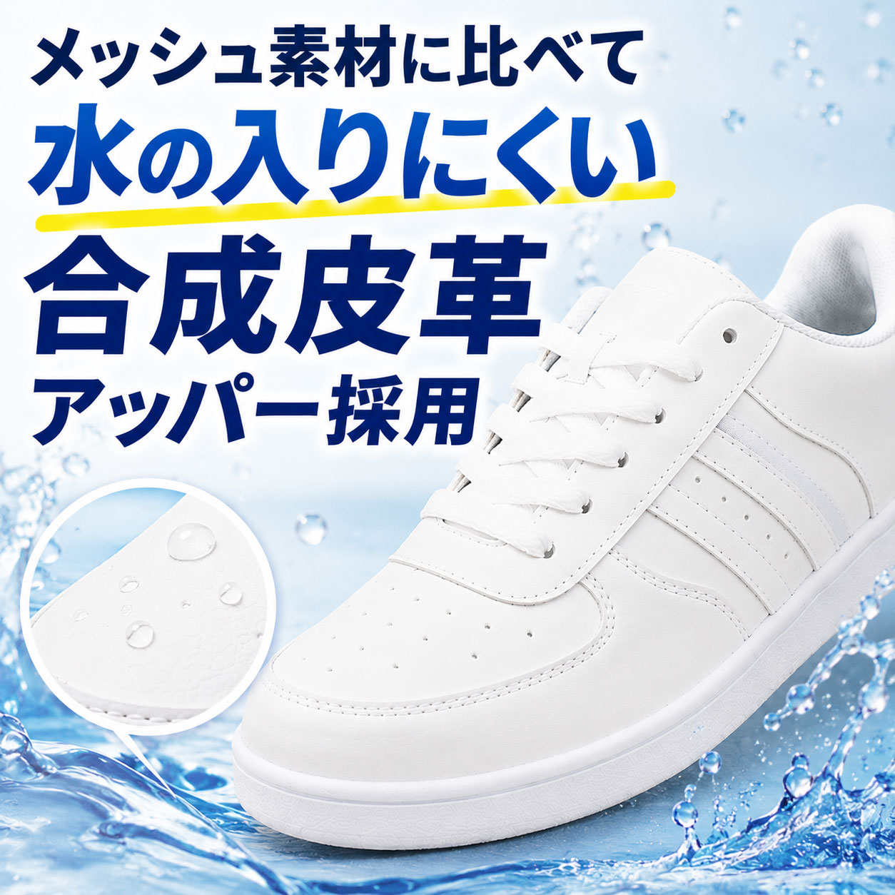KB.STYLE スニーカー 白 キッズ メンズ K2149 通学靴 ホワイトシューズ