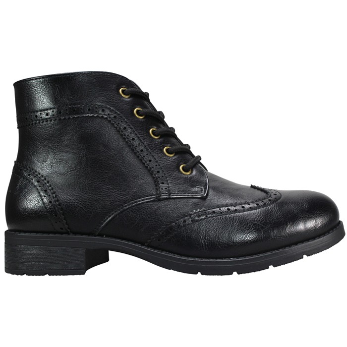 レディースレースアップブーツ LC5334 ブラック ダークブラウン 23cm