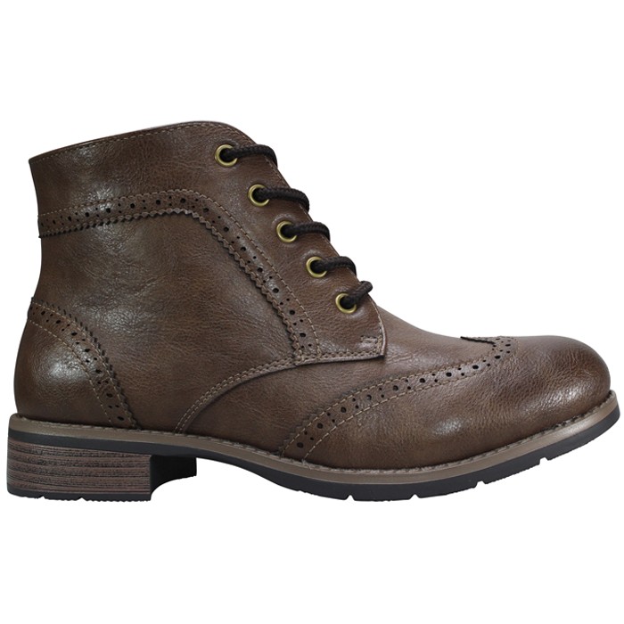 レディースレースアップブーツ LC5334 ブラック ダークブラウン 23cm