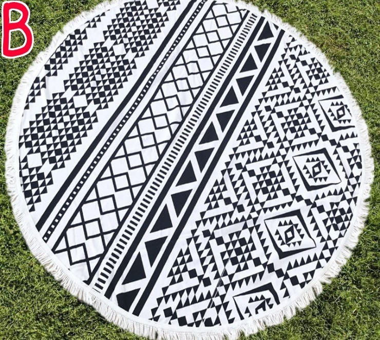 専用バッグ付 ラウンド ビーチ タオル サークル 円形 マット