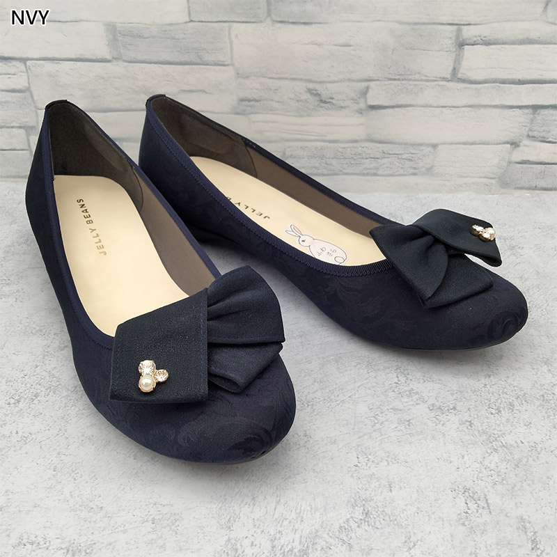 ジェリービーンズ レディース ふわさらパンプス パンプス 靴 シューズ オフィス 仕事 通勤 リボンが取れる ローヒール バレエシューズ オケージョン ブラック 黒 送料無料 style JELLY BEANS JB-91006 ジェリービーンズ レディース ふわさらパンプス パンプス 靴 シューズ