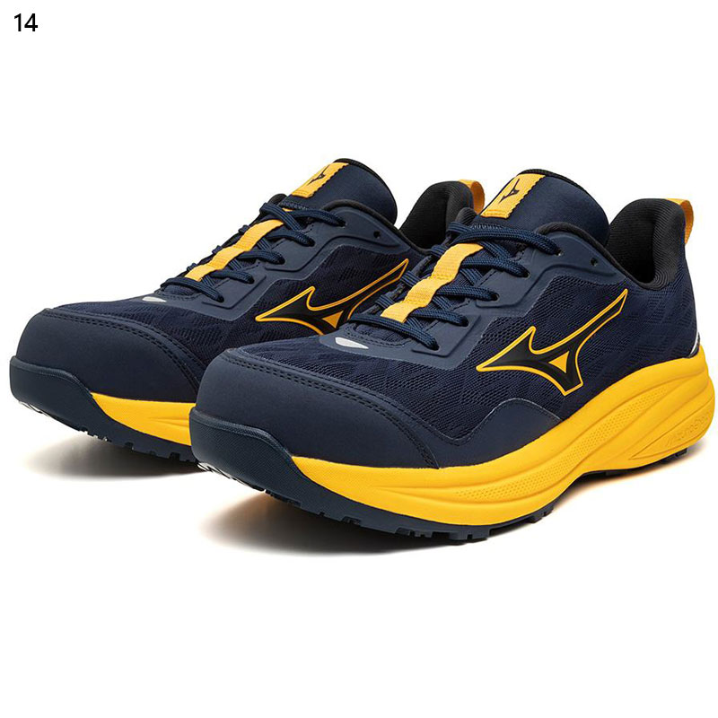 新品　未使用　ミズノ安全靴 ネイビー/イエロー ベルクロ　26 MIZUNO（ミズノ） メンズ レディース オールマイティLC 11L 安全靴 靴