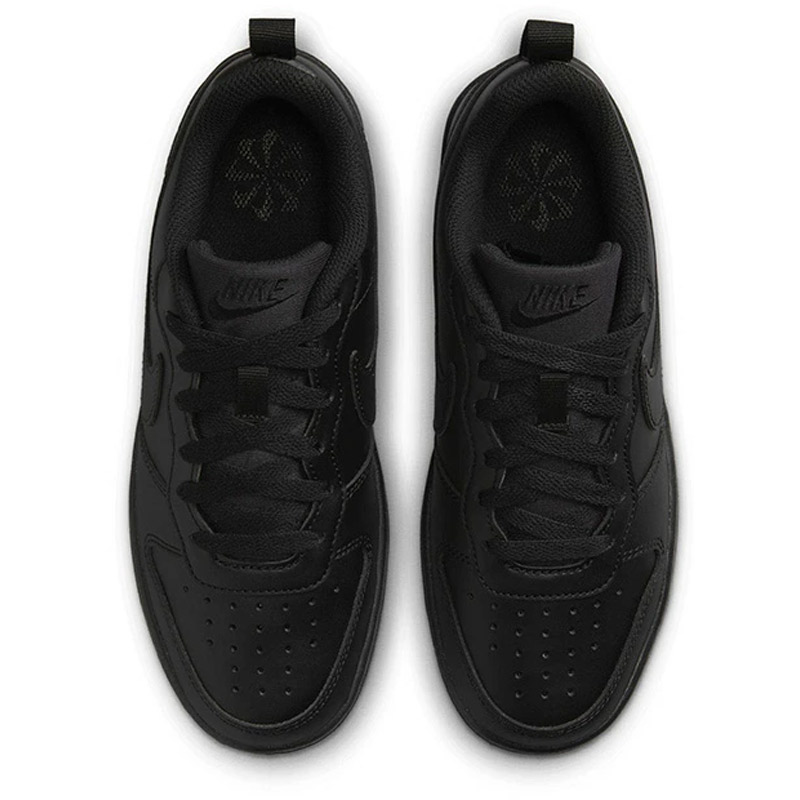 Nike ブラックシューズ トレッドソール NIKE（ナイキ） ジュニア キッズ コート ボロー LOW リクラフト GS