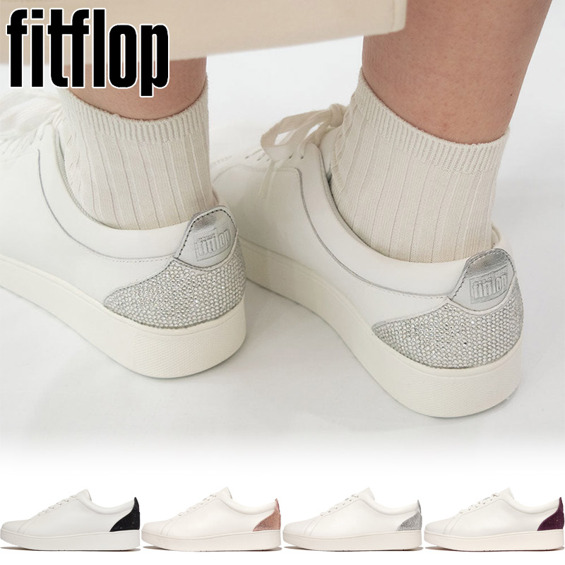 Fitflop レディーススニーカー ホワイト FitFlop フィットフロップ レディース RALLY クリスタル バック