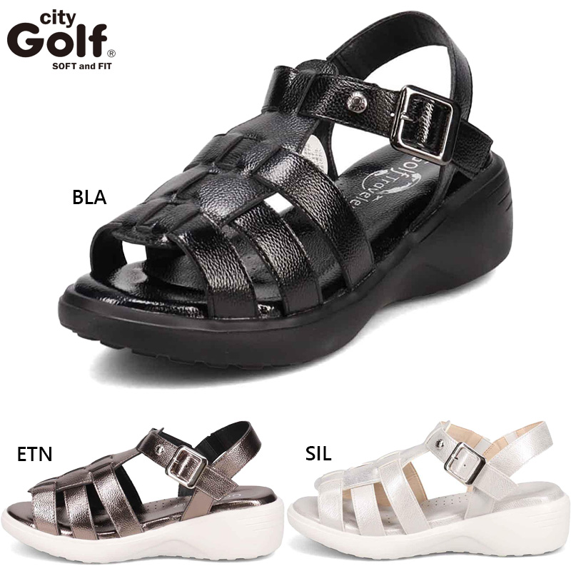 ★City Golf サンダル　Ｌ EEE シティ ゴルフ City Golf 抜け感の甲デザインがきれいなサンダル