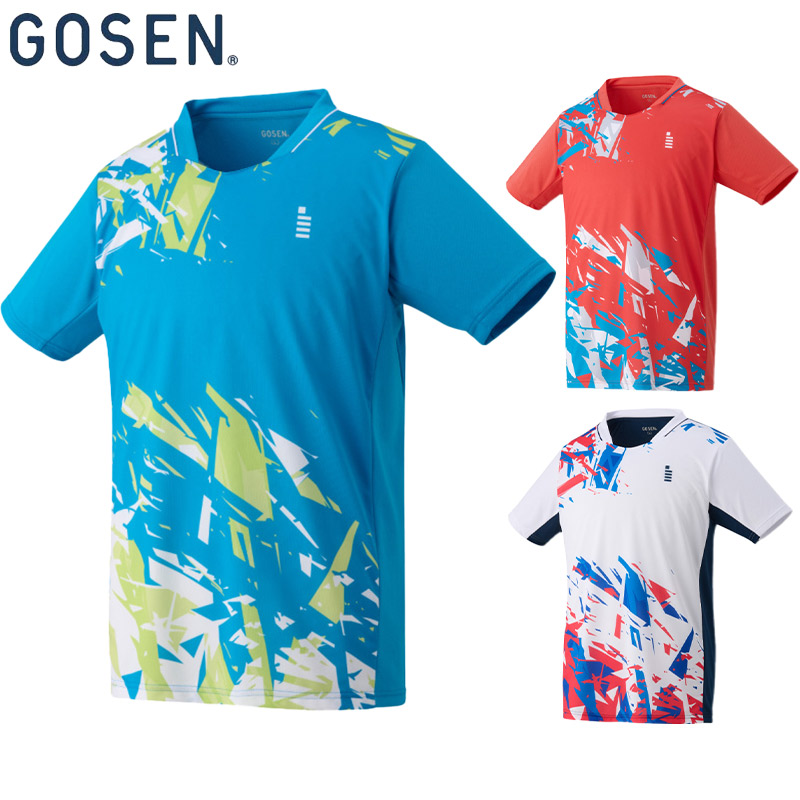 テニス ウェア GOSEN 赤 レア GOSEN（ゴーセン） メンズ レディース ゲームシャツ テニス ウェア