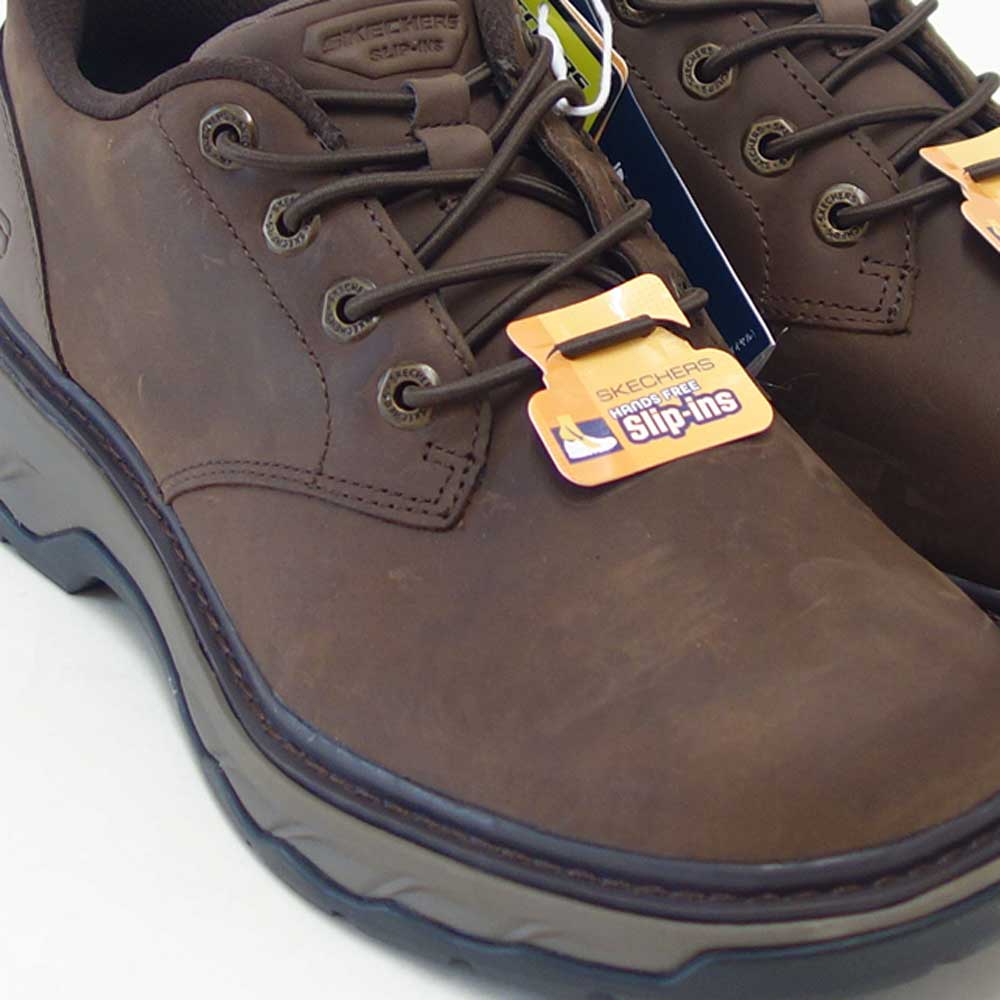 スケッチャーズ SKECHERS LOCKETT グスタフ  205307 COC カカオ （メンズ） リラックスドフィット(3E)  レザー スリッポン ハンズフリー ウォーキング ビジネス  「靴」 スケッチャーズ SKECHERS LOCKETT グスタフ 205307 COC カカオ