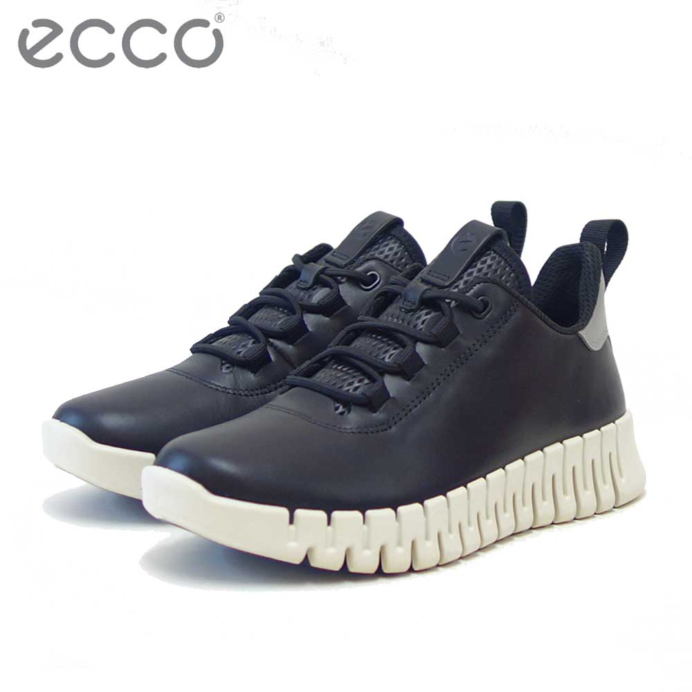 エコー ECCO GRUUV FLEXIBLE SOLE WOMEN'S SNEAKERS ブラック 21820360719 （レディース）  快適な履き心地のレザースニーカー レースアップ ウォーキング