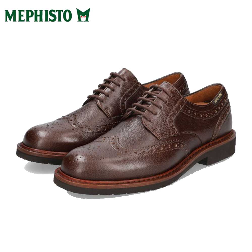 【美品】MEPHISTO メフィスト　レザーシューズ（US7,5）革靴　スクエア メフィスト MEPHISTO MAX（マックス） 5143308 CHESTNUT グッドイヤー