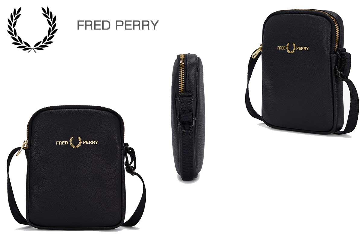 FRED PERRY フレッドペリー バッグ Tumbled Leather Side Bag