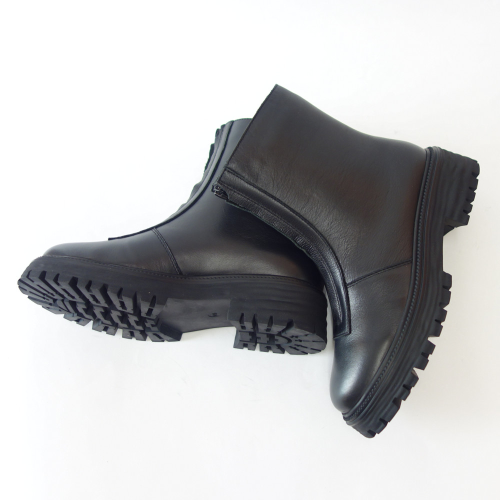 PUPE プーぺ P2002 ブラック フロントジップ ショートブーツ 厚底 軽量