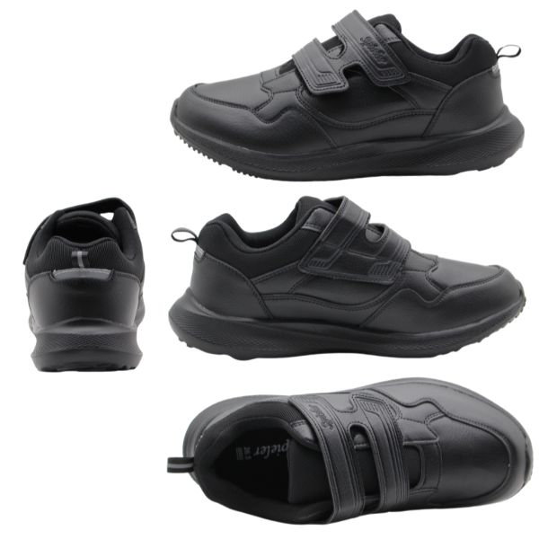 スニーカー メンズ 靴 黒 ブラック 灰色 グレー 軽量 軽い 幅広 ワイズ