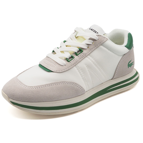 在庫処分セール 言い換え ラコステ LACOSTE スニーカー ホワイト 緑 白 靴 レディース シューズ(男性用)