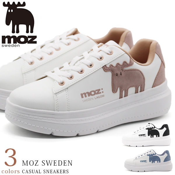 moz（モズ） スニーカー レディース 靴 黒 ブラック ブルー ピンク